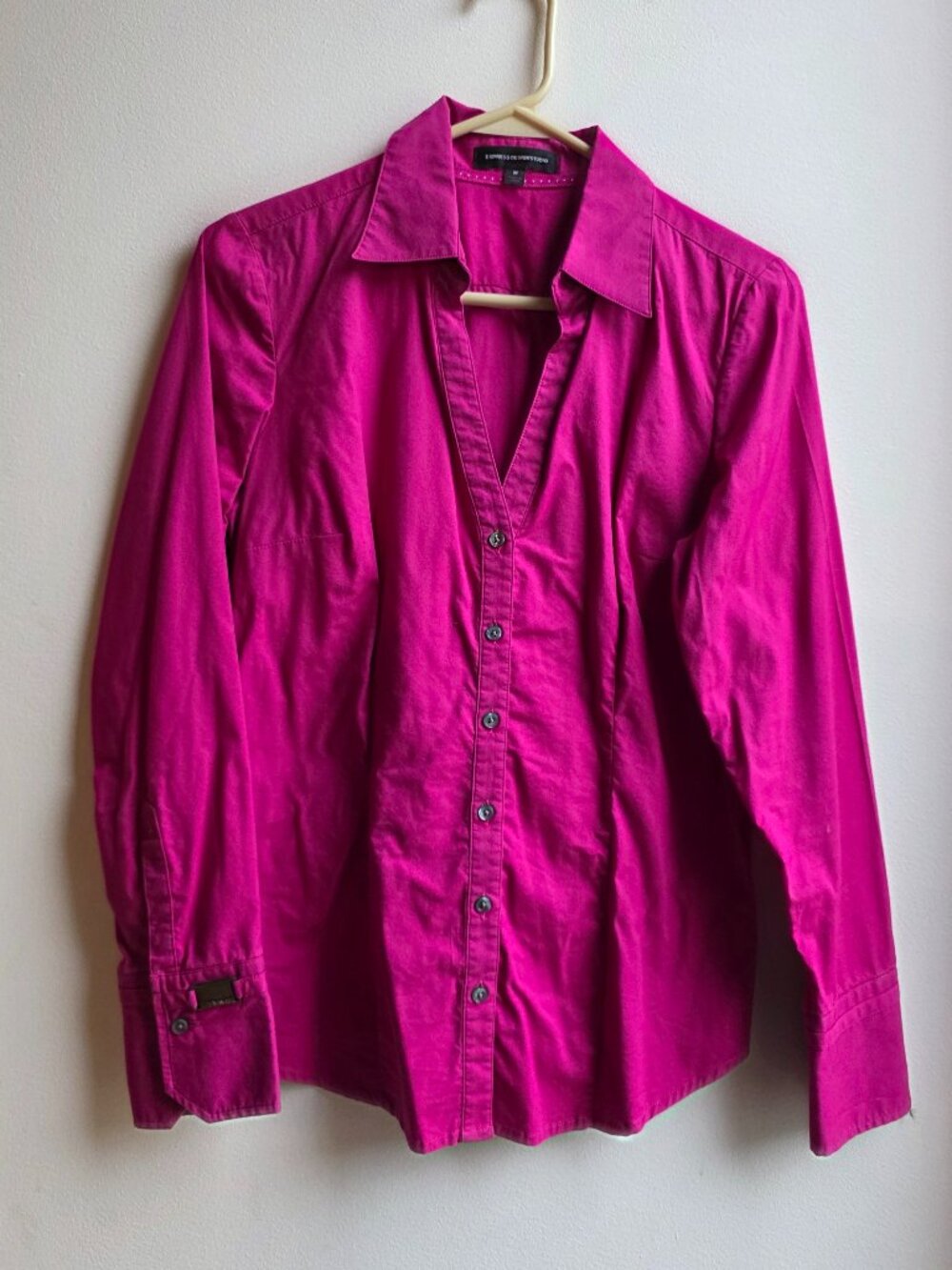Express Hot Pink Button Down Shirt Size Medium